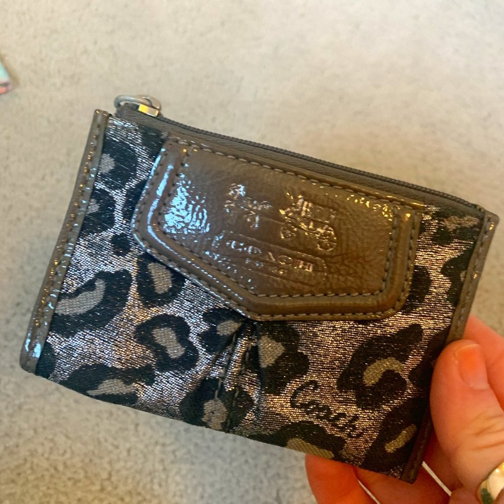 COACH Metallic Animal Print Card Case